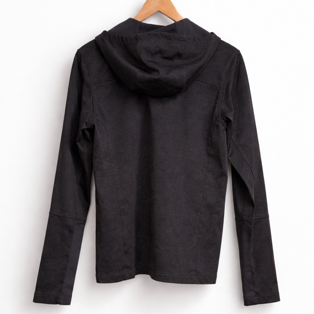 The North Face Men’s Medium Full Zip Hooded Jacket Black Softshell Fleece - Picture 2 of 8